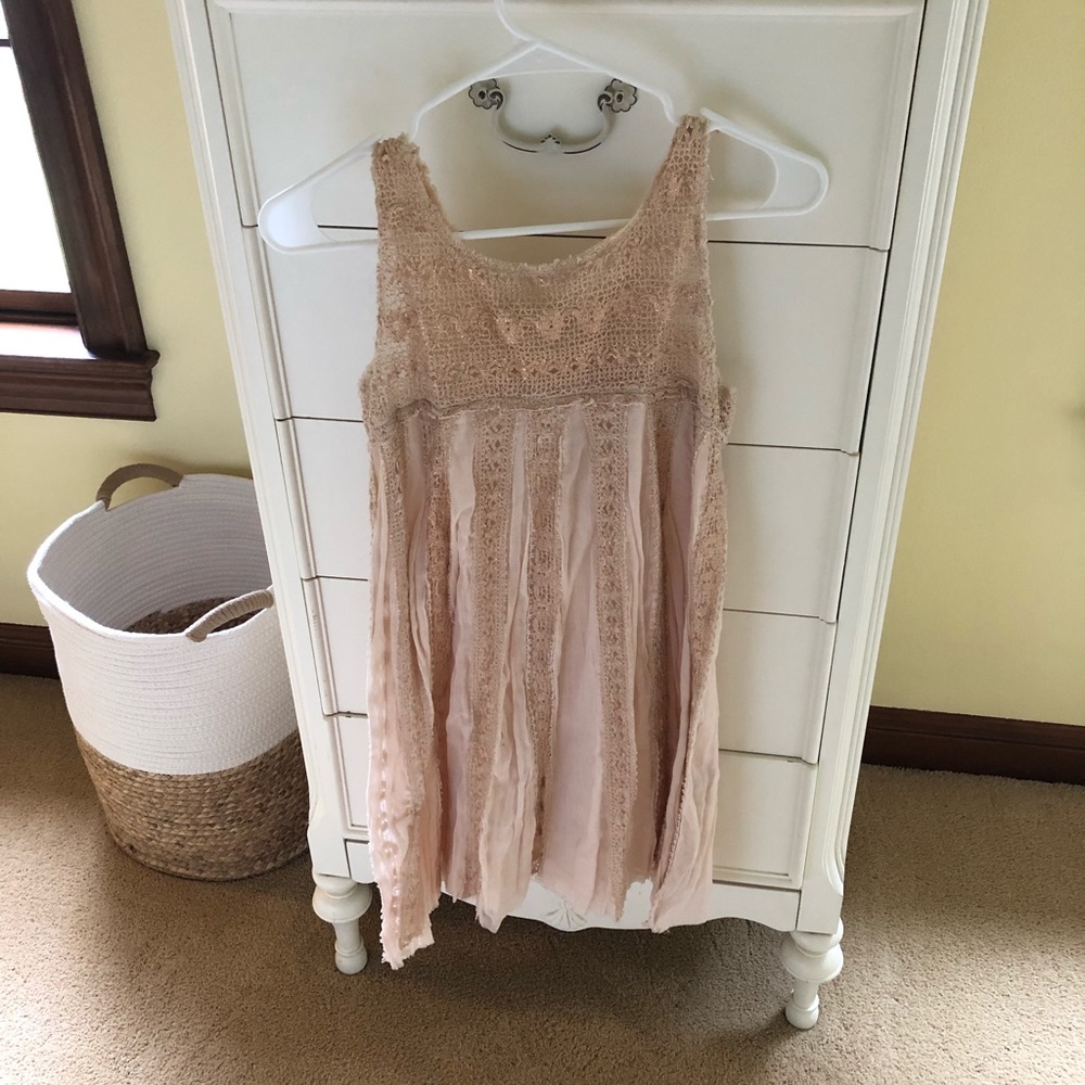 Free People Gold Mini Party Dress! Size XS!